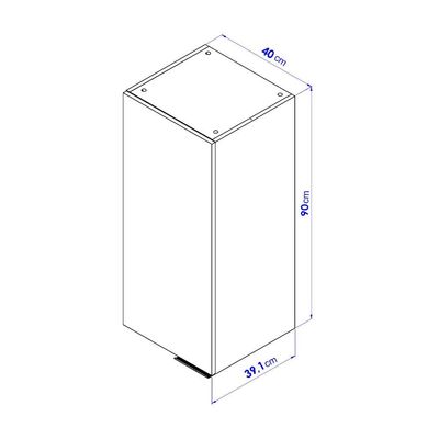 Armário Aéreo Bartira Cristal com 1 Porta, 2 Prateleiras e 40cm de largura - Lâmina Mel/Azul Royal