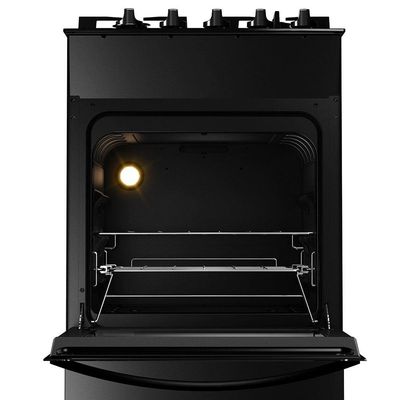 Fogão Brastemp 4 Bocas BFO4VAE com Mesa de Vidro, Grades Duplas de Ferro Fundido e Acendimento Automático Bivolt – Preto