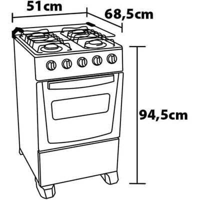 Fogão Brastemp 4 Bocas BFO4VAE com Mesa de Vidro, Grades Duplas de Ferro Fundido e Acendimento Automático Bivolt – Preto