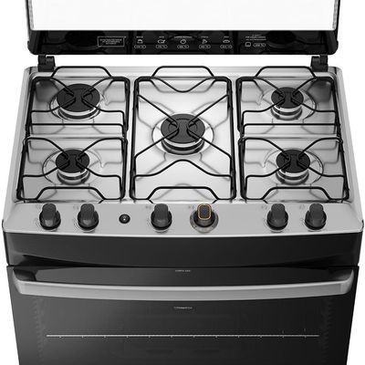 Fogão Continental 5 Bocas FC5IB com Mesa de Inox, Tecnologia Top Limpa Fácil e Acendimento Automático – Branco