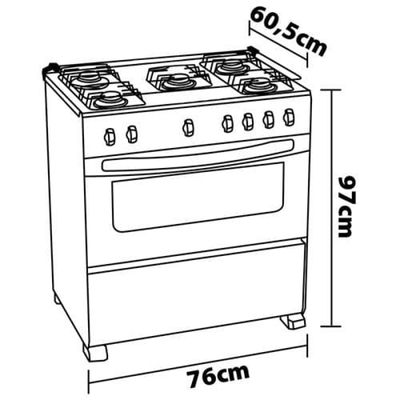 Fogão Continental 5 Bocas FC5IB com Mesa de Inox, Tecnologia Top Limpa Fácil e Acendimento Automático – Branco