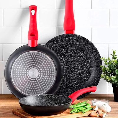 Frigideira Bergner Toledo em Alumínio Forjado com Revestimento em Marble e Fundo de Indução 20 cm – Preta
