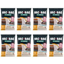 Kit 8 Sacos a Vácuo para Roupas 55x90cm Organização Armário Vac Bag Grande Impermeável Ordene