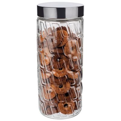 Pote Redondo Euro Home Mosaico em Vidro e Inox  2 L