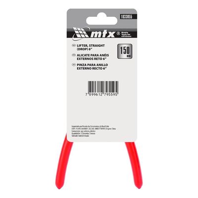 Alicate Para Anéis Bico Reto 6pol 150mm Aço Carbono Mtx