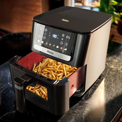 Air Fryer Philco 6,5L Visor Glass e Redstone 1700W PAF65A 127V