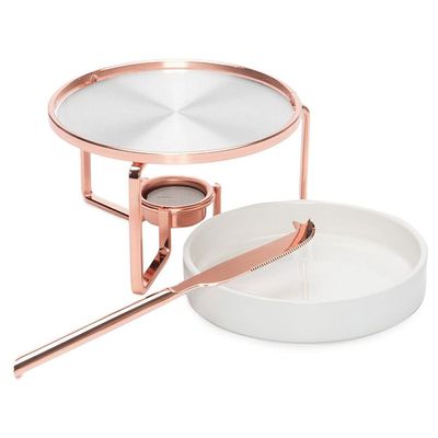 Rechaud para Queijo Fracalanza em Cerâmica com Faca em Aço Inox - Rose