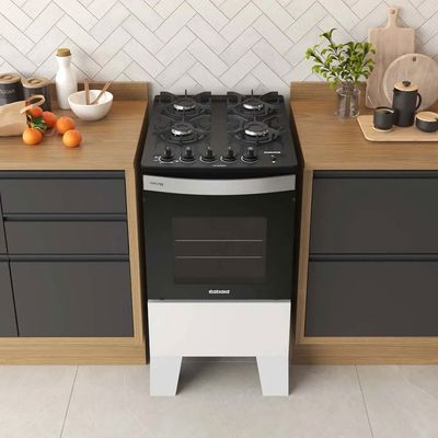 Fogão Itaglass Plus 4Bocas Com Acendimento Automático e Mesa de Vidro Itatiaia Branco / Bivolt