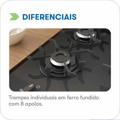 Fogão Itaglass Plus 4Bocas Com Acendimento Automático e Mesa de Vidro Itatiaia Branco / Bivolt