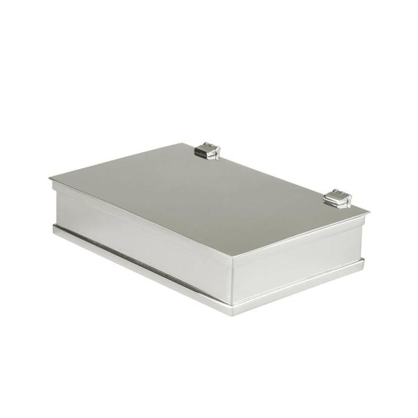 Caixa Retangular St. James 16 cm - Banho de Prata com Tampa para Joias