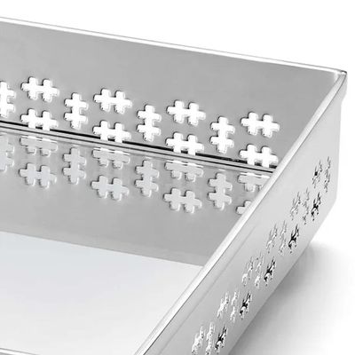 Bandeja Retangular St. James Mirror Cross Pequena 30x20cm: Banho de Prata