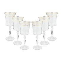 Jogo de taças para água Bohemia Grace em cristal 300ml 6 peças ouro rim