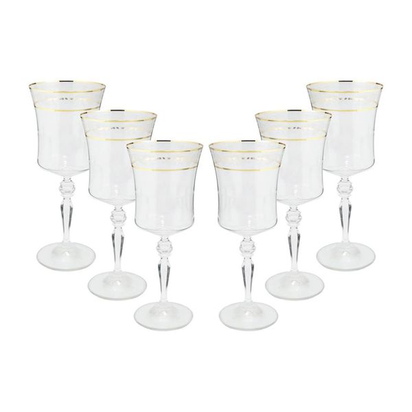 Jogo de taças para água Bohemia Grace em cristal 300ml 6 peças ouro rim