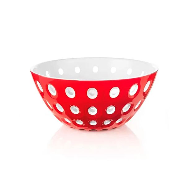 Saladeira bowl em acrílico Guzzini Le Murrine 20cm vermelho com branco