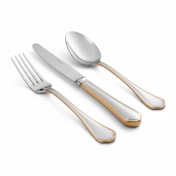 Faqueiro Aço Inox Saint James Florence Gold 130 Peças