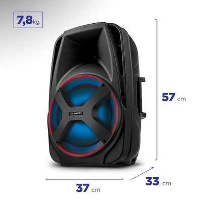 Caixa Amplificada Mondial CM-550 com Bluetooth, USB Rádio FM e Função TWS - 550W