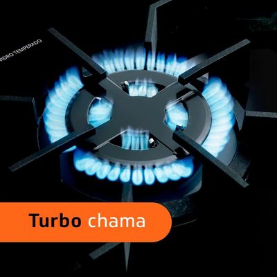 Fogão Brastemp 5 Bocas BFS5VCE com Mesa De Vidro e Turbo Chama Bivolt - Preto