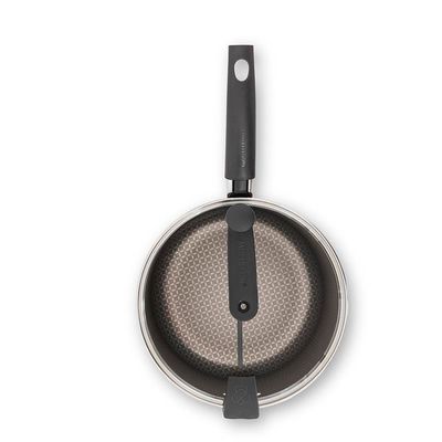 Pipoqueira Multiflon 22cm 5,6L Antiaderente com Tampa de Vidro Cinza