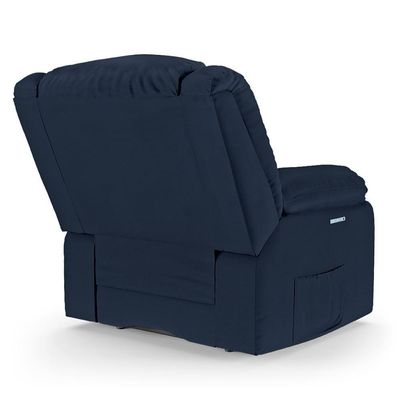 Poltrona Do Papai Reclinável Pietra Elétrica Led Massagem Fh9 Pu Azul - Mpozenato