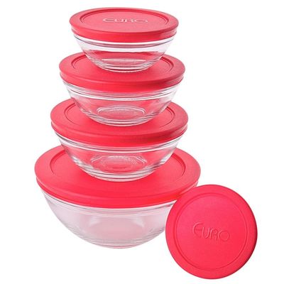 Conjunto de Potes Redondos Euro Home VDR7090-VM em Vidro  5 Peças