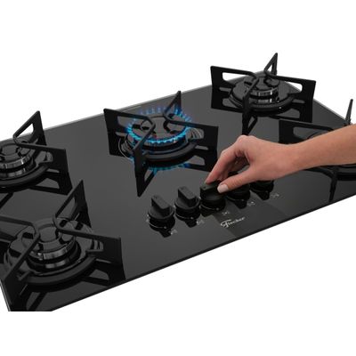 Cooktop a Gás 5 Bocas Fischer Fit Line Trempe Iron