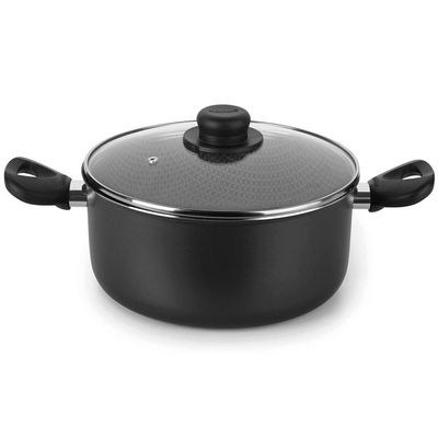 Conjunto de Panelas 7 Peças Multiflon Gourmet com Revestimento Antiaderente Ultra7 e Panela de Pressão - Preto