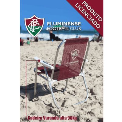 Cadeira De Praia Varanda Alta Fixa Fluminense Verm 90kg
