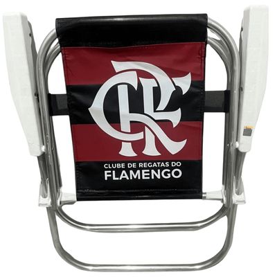 Cadeira De Praia Varanda Alta Fixa Flamengo Preta 90kg
