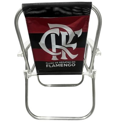 Cadeira De Praia Varanda Alta Fixa Flamengo Preta 90kg