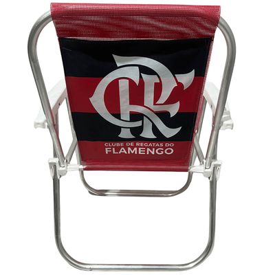 Cadeira De Praia Varanda Alta Fixa Flamengo Verm 90kg