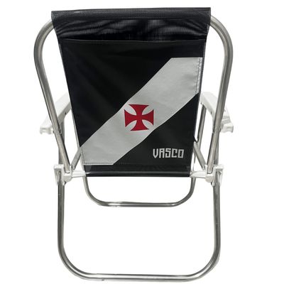 Cadeira De Praia Varanda Alta Fixa Vasco Preta 90kg
