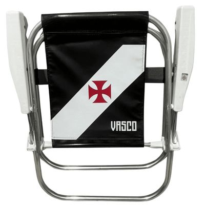 Cadeira De Praia Varanda Alta Fixa Vasco Preta 90kg