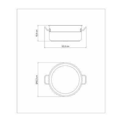 Caçarola Rasa Tramontina Professional em Aço Inox com Fundo Triplo sem Tampa 40 cm 23 L