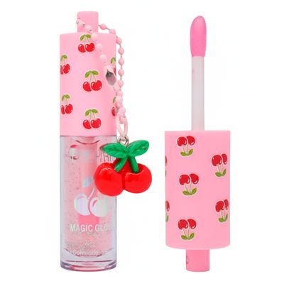 Gloss Labial Cereja Magic Chaveiro Lábio Maquiagem - Gloss Mágico Aroma Cereja