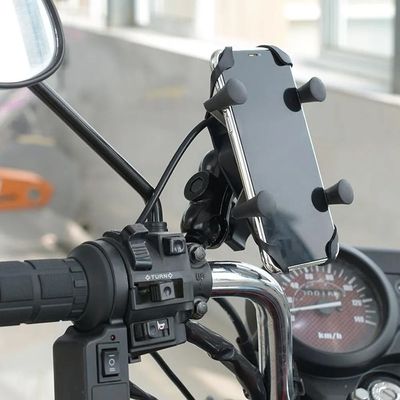 Suporte Multifuncional Garra para Celular Moto Universal Com Carregador Usb