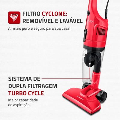 Aspirador De Pó Mondial Turbo 1l Ap36 -Vermelho/Preto 110v