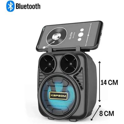 Caixa de Som Portátil com Suporte para Celular - 4h de Bateria com LED Frontal