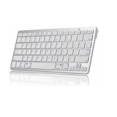 Mini Teclado Bluetooth Sem Fio para Celular Slim Prata