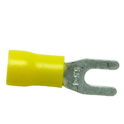 Terminal Compressão Tipo Garfo 4 Mm A 6 Mm Simples C/ Capa Plastica Amarelo