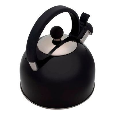 Chaleira Inox Preta Com Apito 2 Litros Mimo Style Bule De Chá Para Ferver Água Jarra Portátil Com Alça