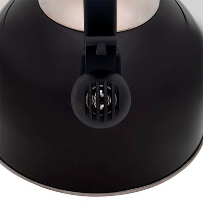 Chaleira Inox Preta Com Apito 2 Litros Mimo Style Bule De Chá Para Ferver Água Jarra Portátil Com Alça