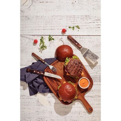 Tábua para Steak Tramontina Provence em Madeira Teca Fsc com Cabo 40x27 cm