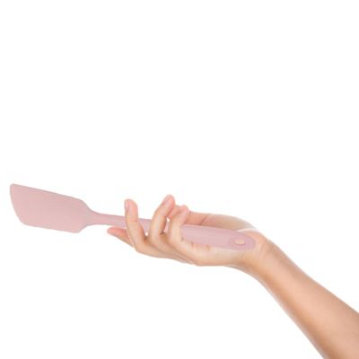 Espatula Reta Silicone Pao Duro Rosa 1un