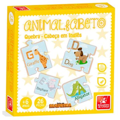 Quebra Cabeça Animalfabeto Inglês  - 8122 - Brincadeira De Criança