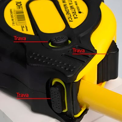 Fita Trena Métrica Profissional Emborrachada com Trava - Medições Precisas e Duráveis
