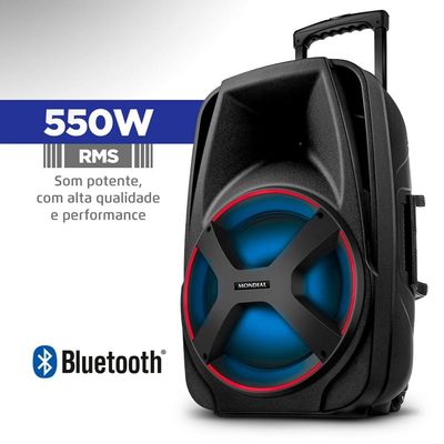 Caixa Amplificada Mondial CM-550 com Bluetooth, USB Rádio FM e Função TWS - 550W