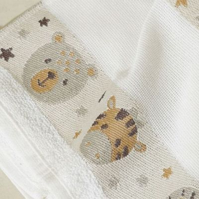 Toalha de Banho Infantil Jacquard para Bordar Funny LMPeter Branco