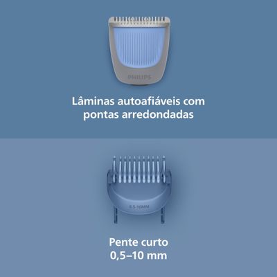 Aparador de Barba Philips BT3617/15 Lâmina Auto Afiável Preto Bivolt