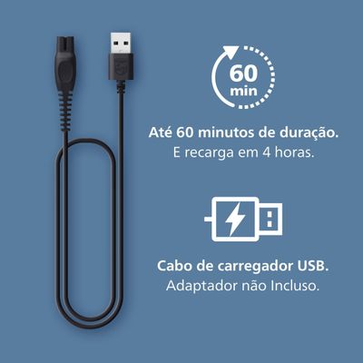 Aparador de Barba Philips BT3617/15 Lâmina Auto Afiável Preto Bivolt