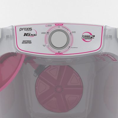 Lavadora de Roupa Semiautomática Tanquinho Sem Dreno Inverter 16kg Práxis Branco / 110v
